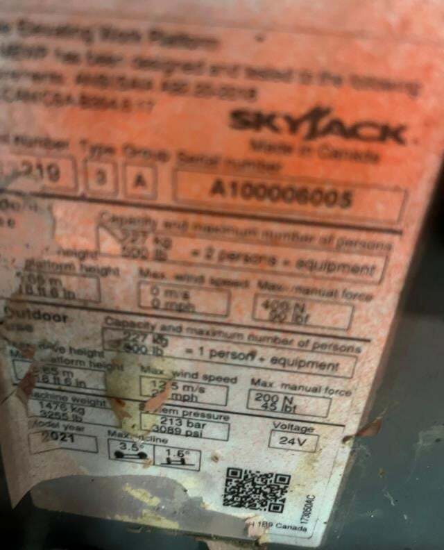 2021 Skyjack SJ3219-15