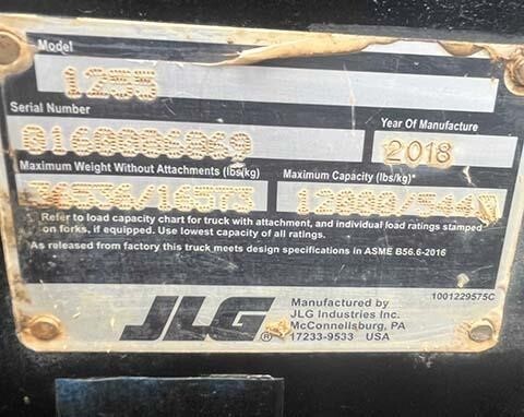 2018 JLG 1255-14