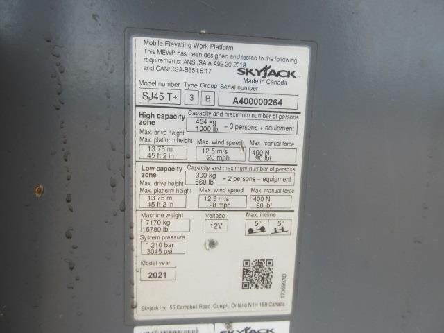 2021 Skyjack SJ45 T-18