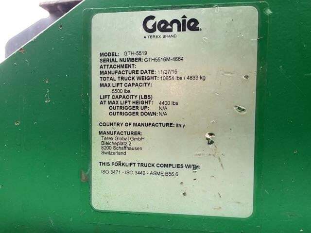 2016 Genie GTH-5519-27
