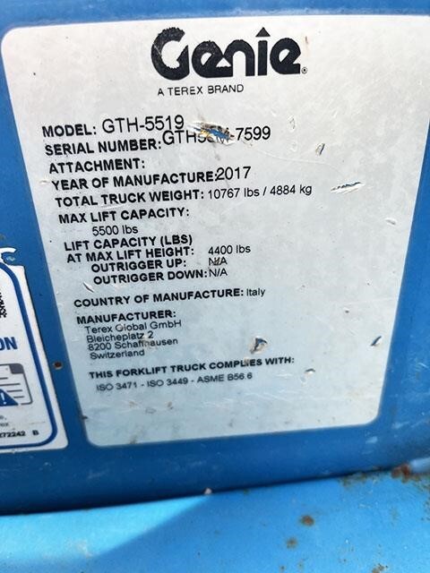 2017 Genie GTH-5519-21