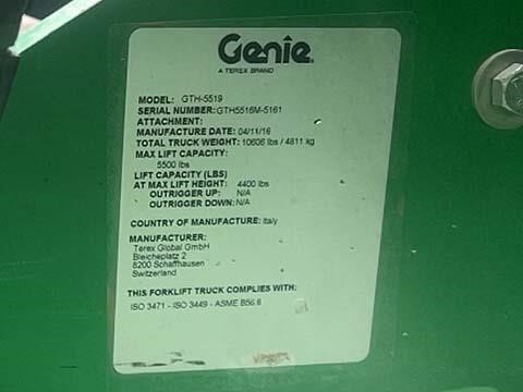 2016 Genie GTH-5519-30