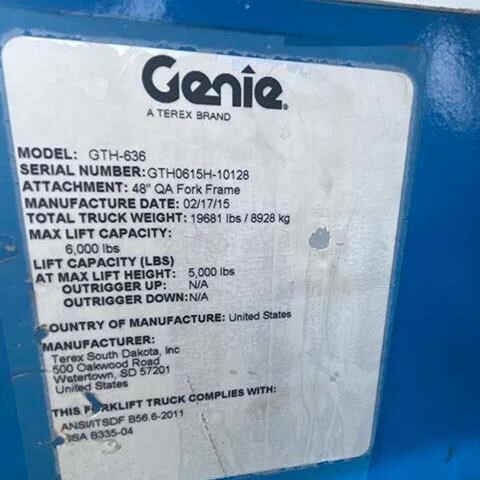 2015 Genie GTH-636-17