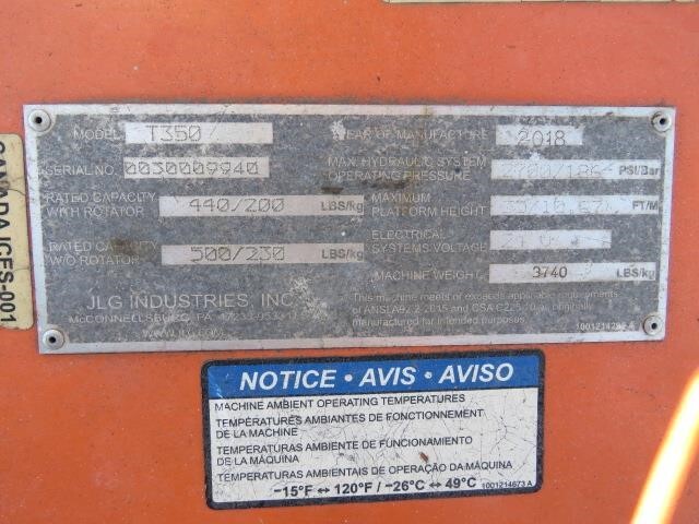 2018 JLG T350-23