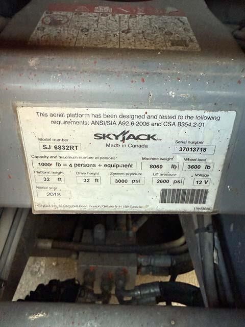 2018 Skyjack SJ-6832RT-8