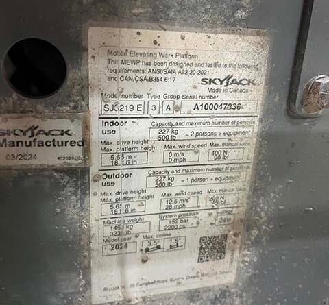 2024 Skyjack SJ3219E-16