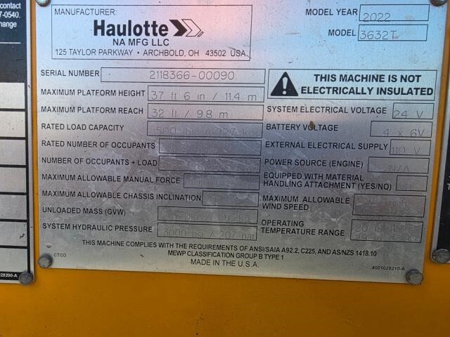 2022 Haulotte 3632T-6