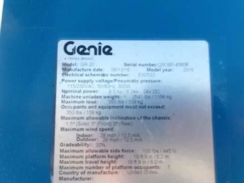 2016 Genie GR-20-10