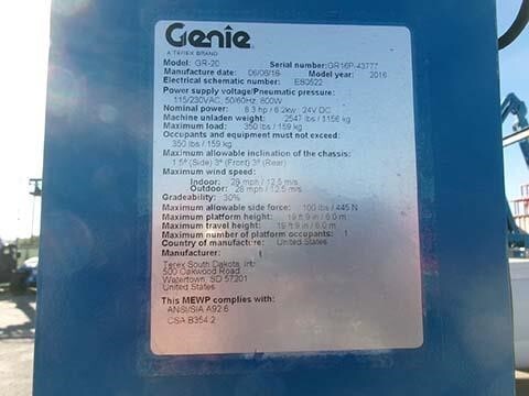 2016 Genie GR-20-10