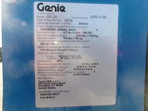 2019 Genie GR-20-13
