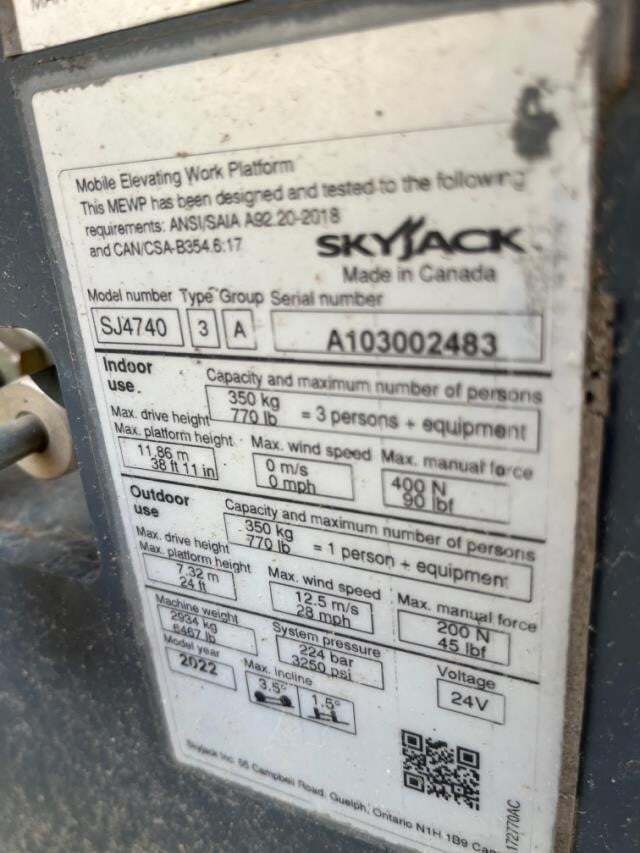 2022 Skyjack SJ4740-4