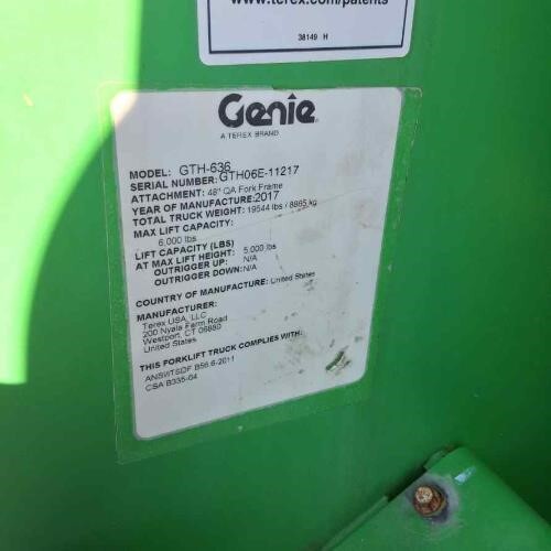 2017 Genie GTH-636-12