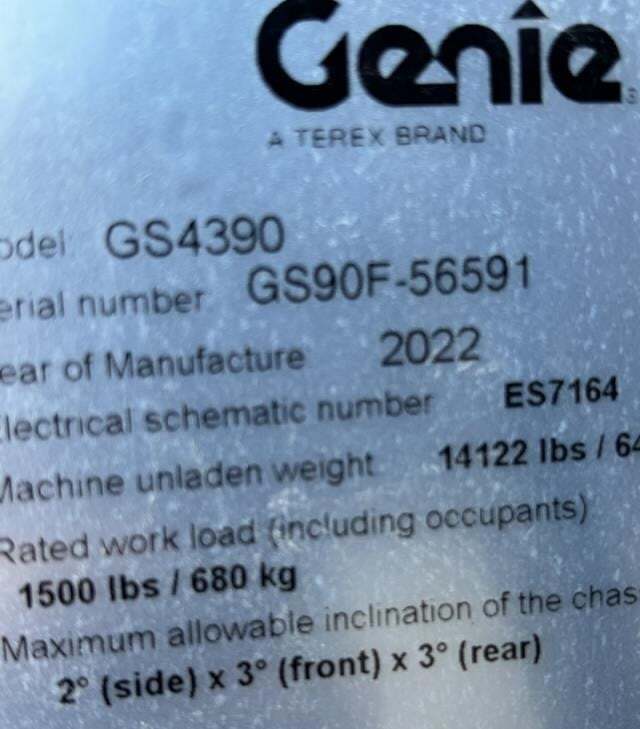 2022 Genie GS-4390 RT-22