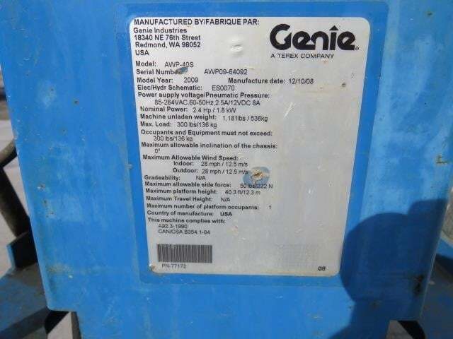 2009 Genie AWP-40S-14