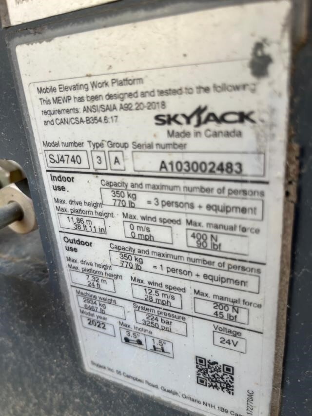 2022 Skyjack SJ4740-4