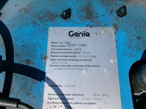 2018 Genie GS-1930-16