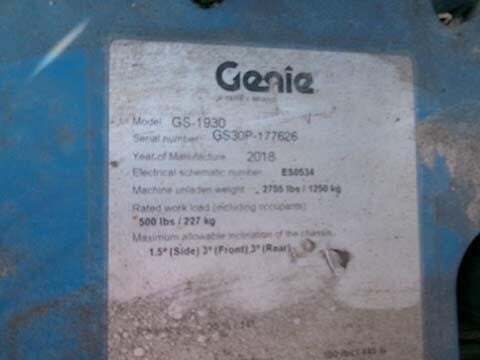 2018 Genie GS-1930-14