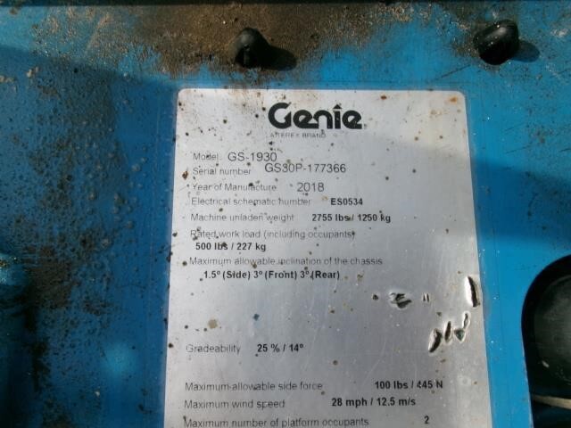 2018 Genie GS-1930-13