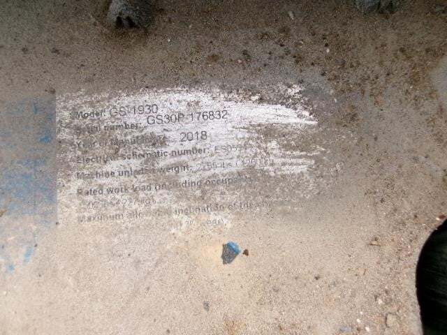 2018 Genie GS-1930-15