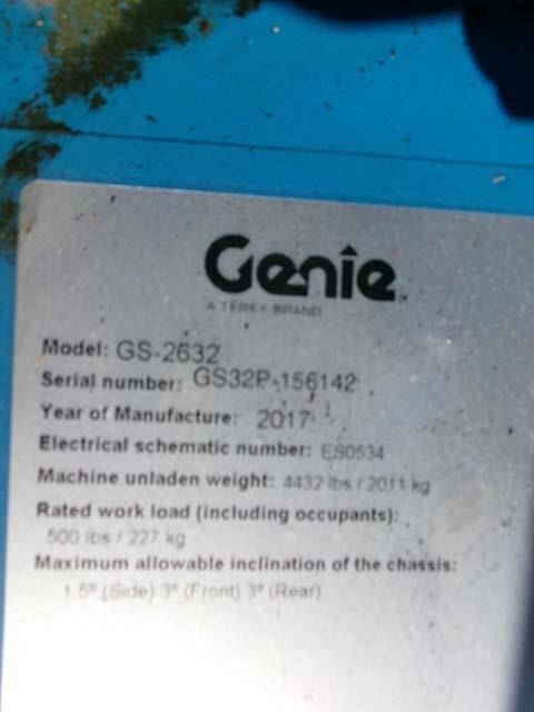2017 Genie GS-2632-15