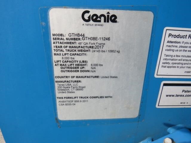 2017 Genie GTH 844-24
