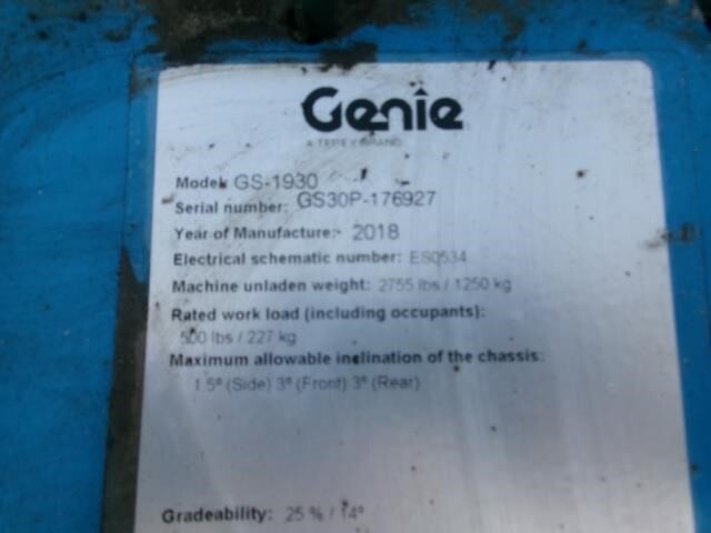 2018 Genie GS-1930-13