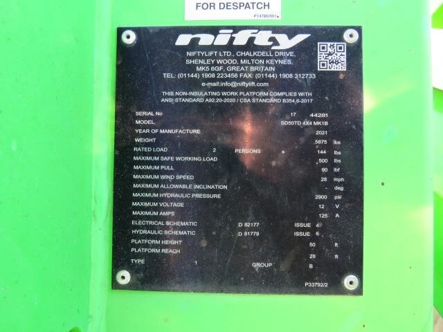 2021 Niftylift SD50-25