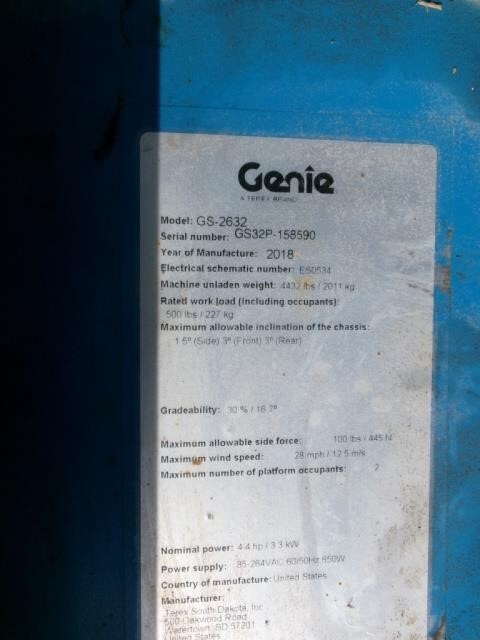2018 Genie GS-2632-14