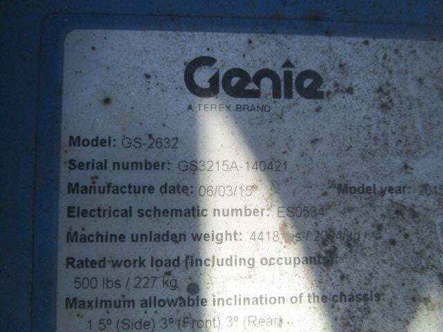 2015 Genie GS-2632-9