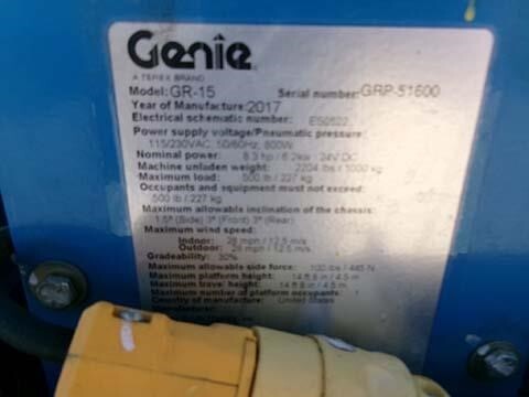 2017 Genie GR-15-11