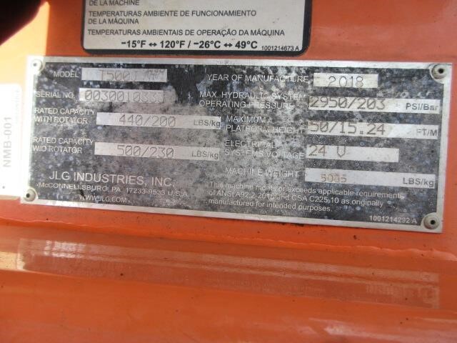 2018 JLG T500J-27