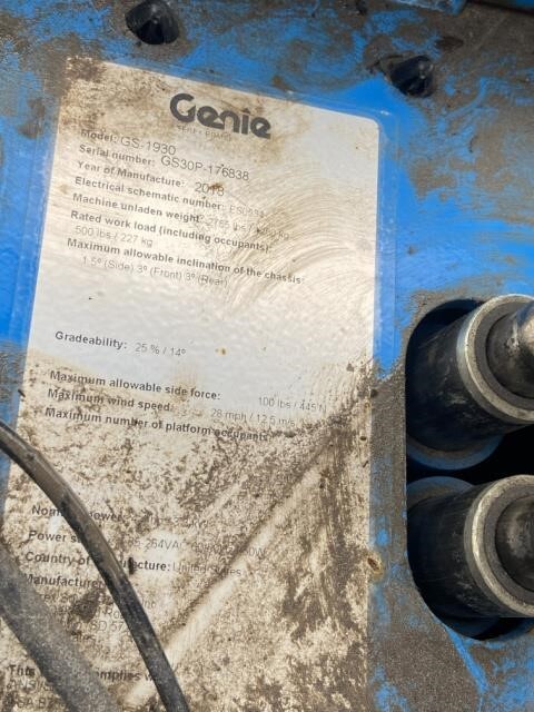 2018 Genie GS-1930-8