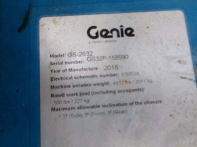 2018 Genie GS-2632-13