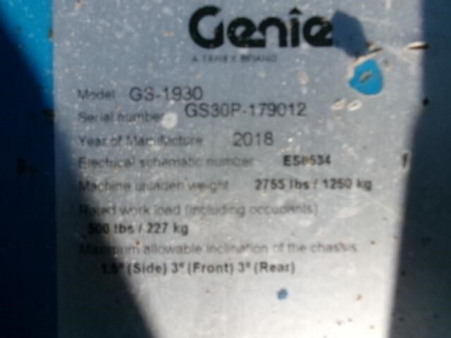 2018 Genie GS-1930-14