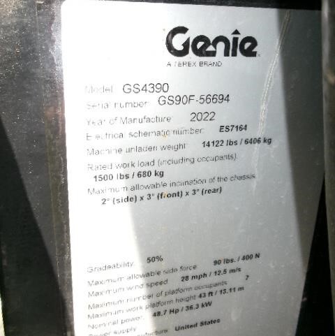 2022 Genie GS-4390 RT-23