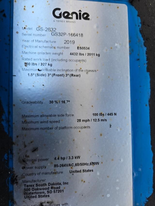 2019 Genie GS-2632-5
