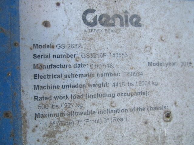 2016 Genie GS-2632-17