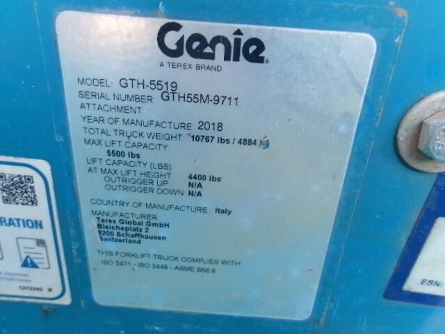 2019 Genie GTH-5519-26