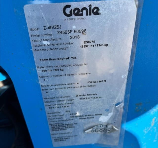 2018 Genie Z-45/25J DC-6