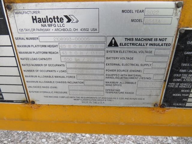 2022 Haulotte 6543A-20