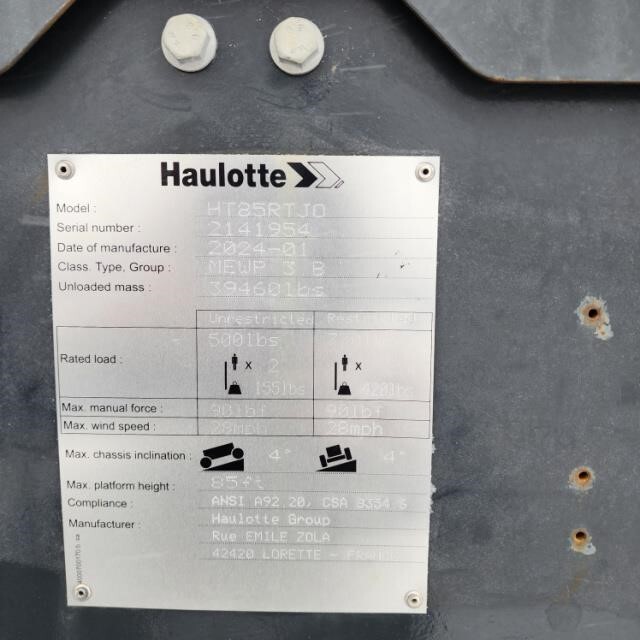 2024 Haulotte HT85RTJO-9