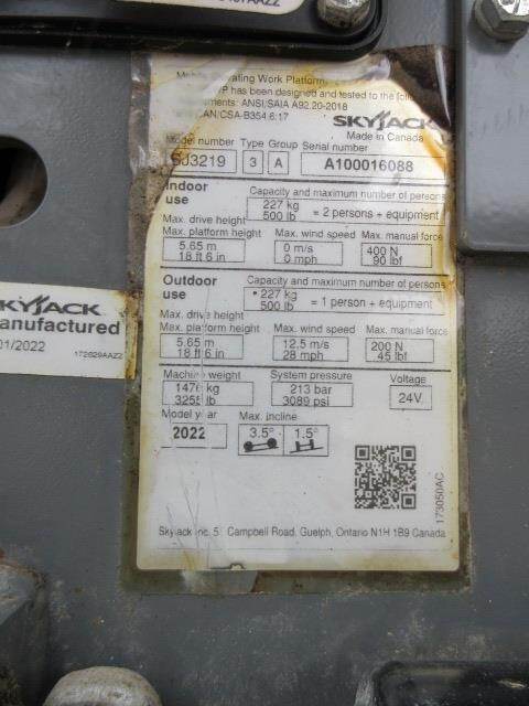 2022 Skyjack SJ3219-14