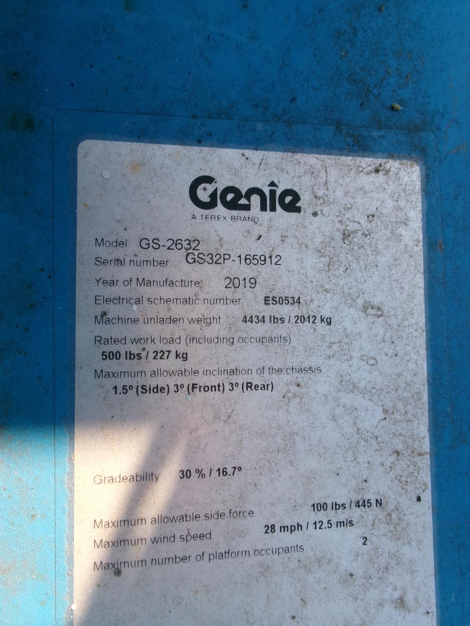 2019 Genie GS-2632-13
