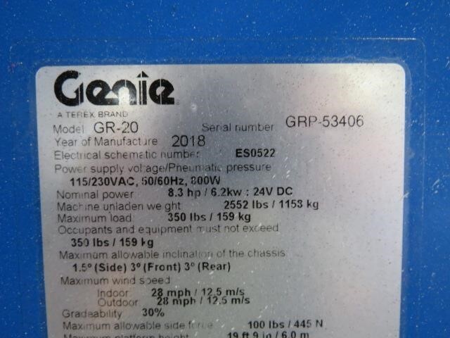 2018 Genie GR-20-19