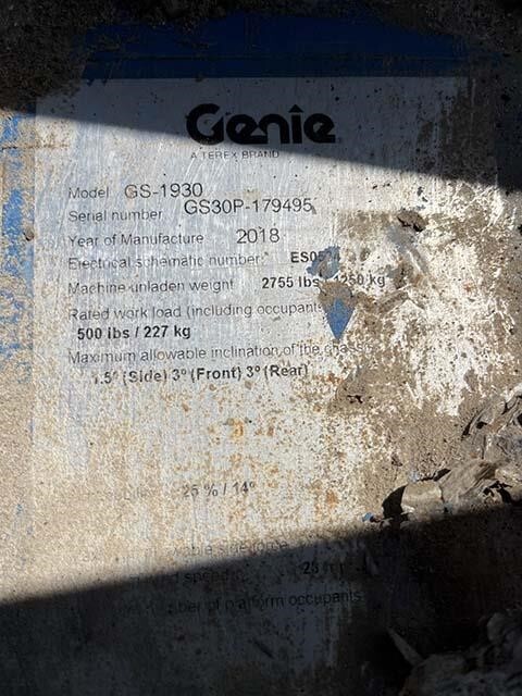 2018 Genie GS-1930-16