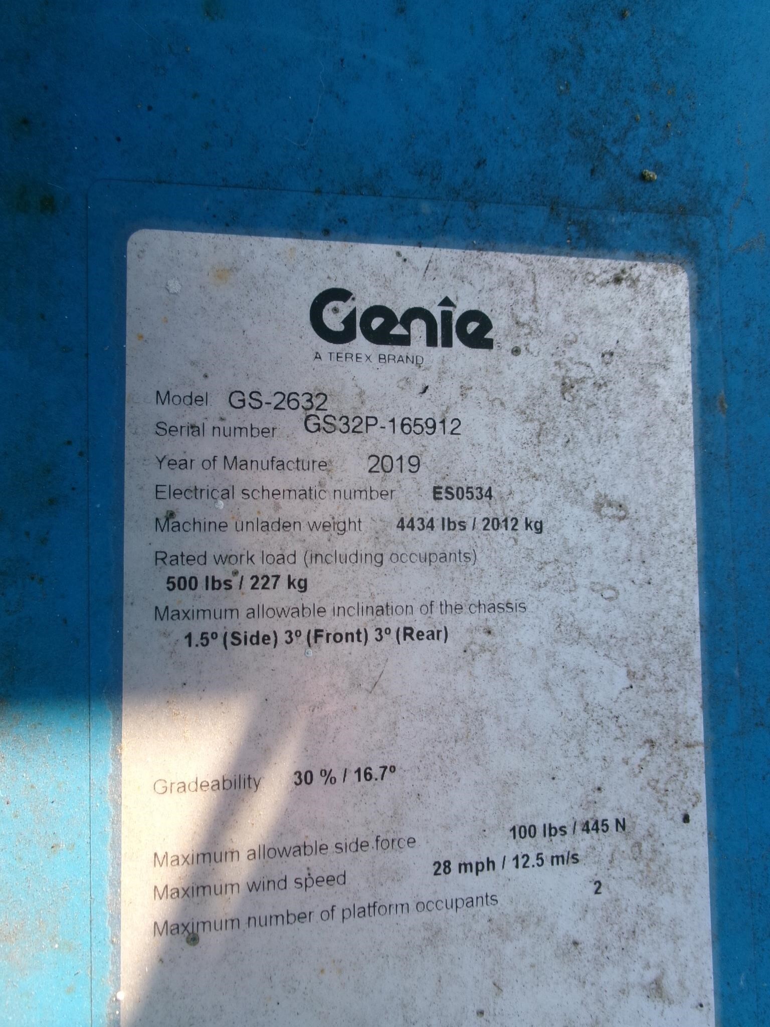 2019 Genie GS-2632-13