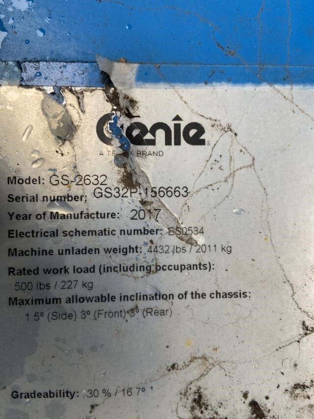 2017 Genie GS-2632-9