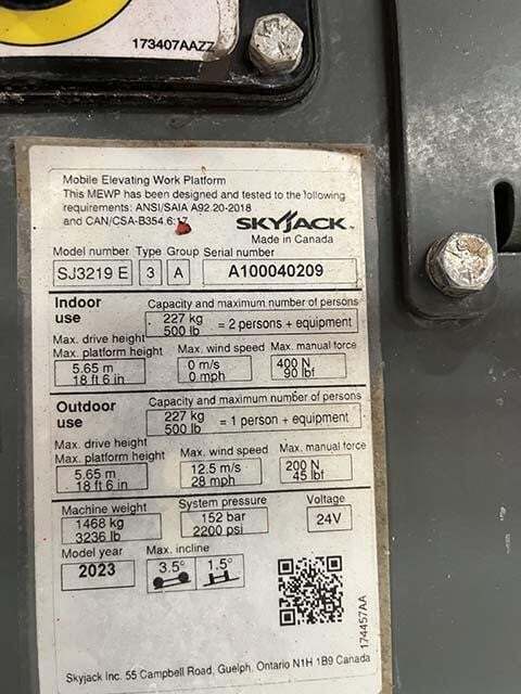 2023 Skyjack SJ3219E-15