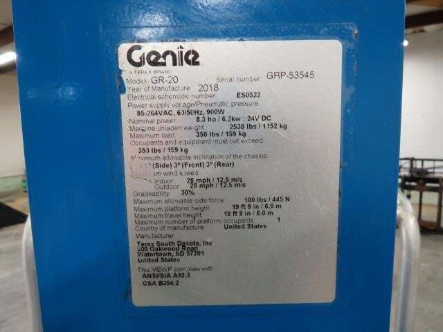 2018 Genie GR-20-19