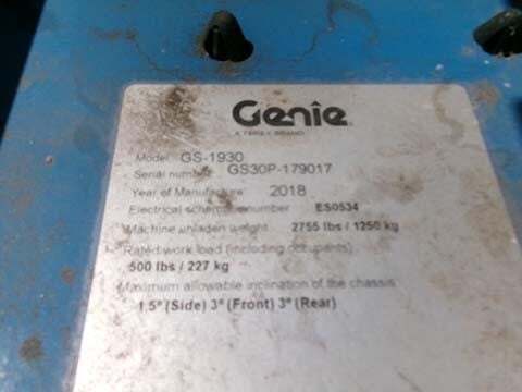 2018 Genie GS-1930-15